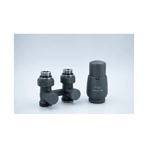 Комплект радиаторный 3/4"-3/4" VARIO PPREMIUM ELEGANCKIE прямой графит структурный 50мм (EPRNYGS0205C/FP)