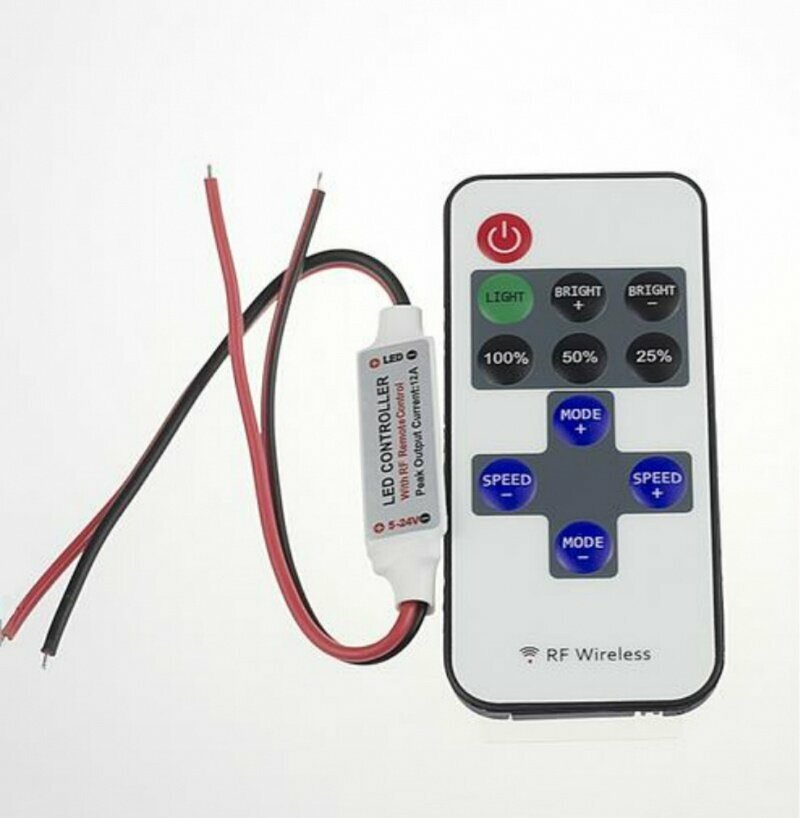 Мини-диммер для одноцветной ленты радио 11 кнопок