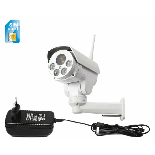 Уличная беспроводная 4G влагозащищенная IP66 IP-камера видеонаблюдения 5Mp Линк-5MP NC49G-10X (8G)(3G/4G) (U56788LU). ИК, 10-zoom, SD карта, микрофо