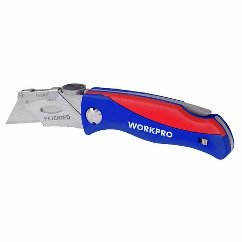 фото Нож складной с быстрой сменой лезвий workpro wp211006