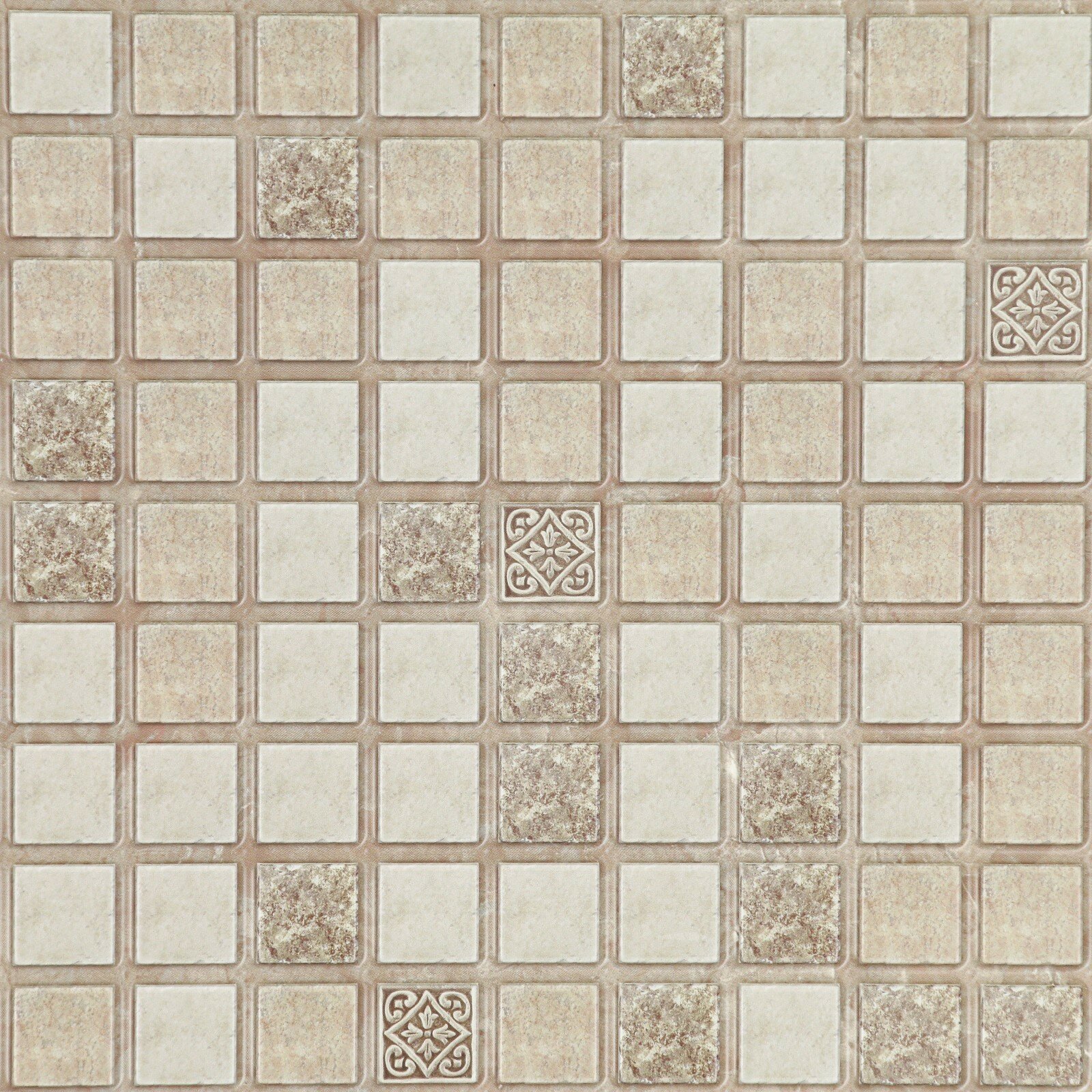 Панель ПВХ Мозаика коричневая с узорами 960х480 мм - фотография № 2
