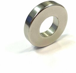 Неодимовый магнит 25х12х5 мм, N38, никель, кольцо