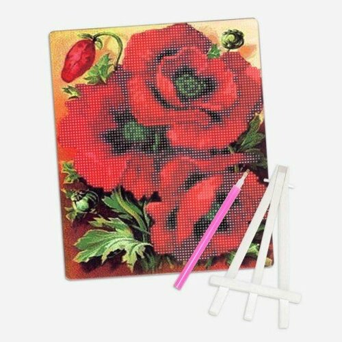 Алмазная мозаика ILikeGift Маки частичная выкладка пластиковая подставка 2125 см JA21117 478₽