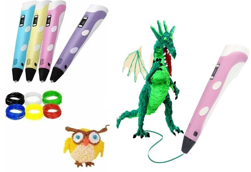 3д ручка с набором пластика и трафаретами, Mir Trend, 3d-ручка 3dpen-2, 3d ручка (бирюзовая), подарок для ребенка