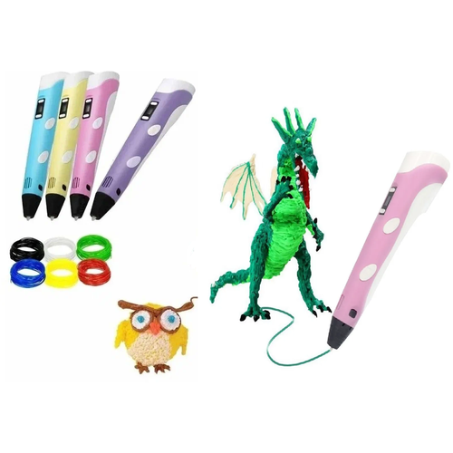 3д ручка с набором пластика и трафаретами, Mir Trend, 3d-ручка 3dpen-2, 3d ручка (бирюзовая), подарок для ребенка