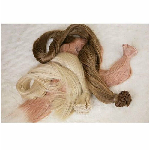 Leekeworld String Hair 1m (Пряди волос 1 м цвет каштановый для кукол Ликиворлд)