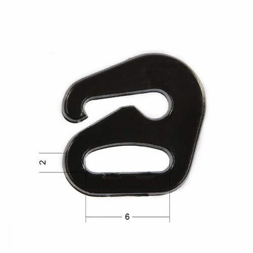 Крючок для бюстгальтера ARTA-F пластик, 6 мм, цвет 170, черный, 50 шт (ARTA. F. SF-0A-3.06.170)