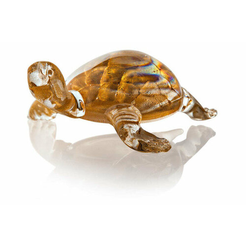 Фигурка Duccio di Segna Черепаха 23 см, хрусталь, янтарно-золотистая