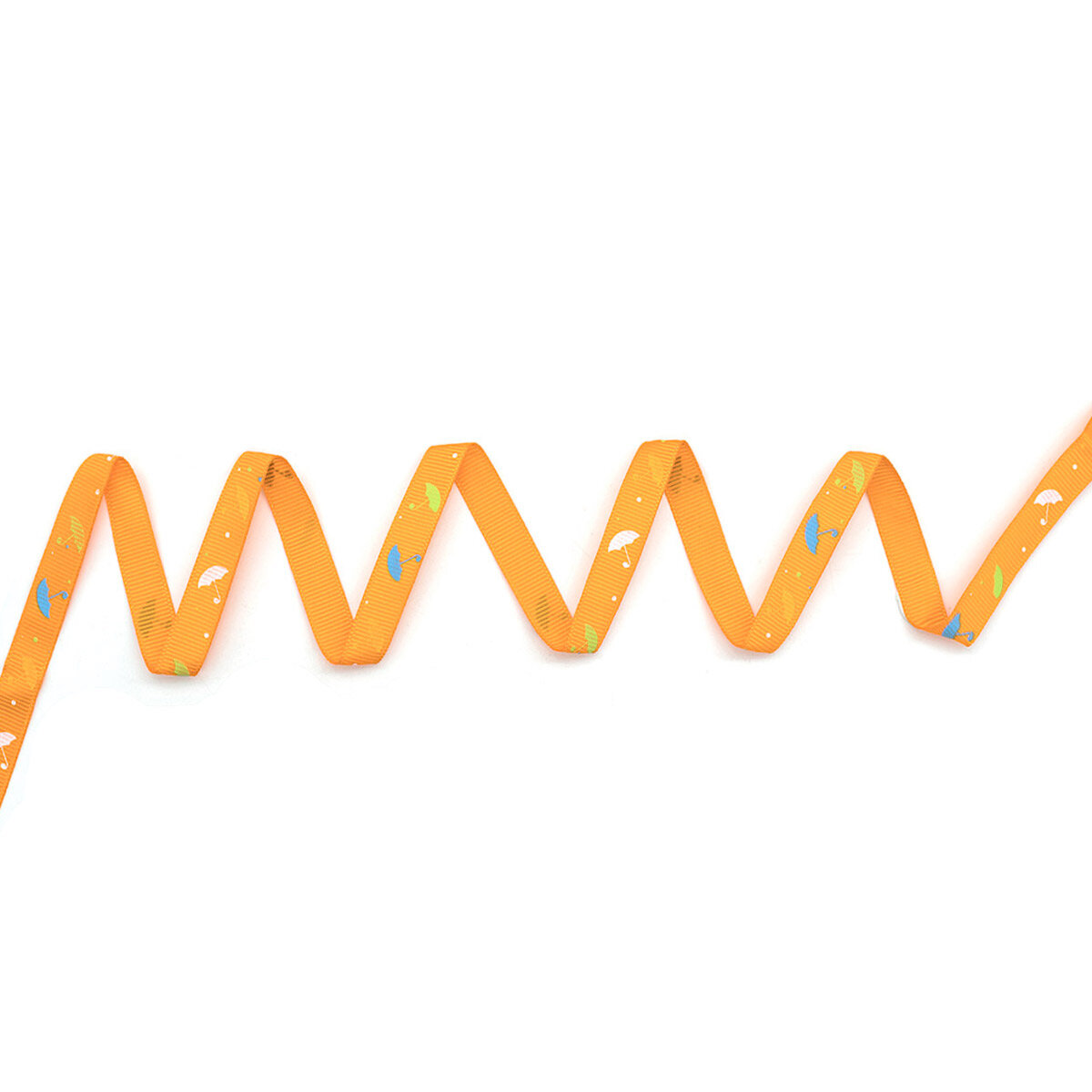 Лента репсовая 'Зонтики', 10мм*3м (оранжевый)