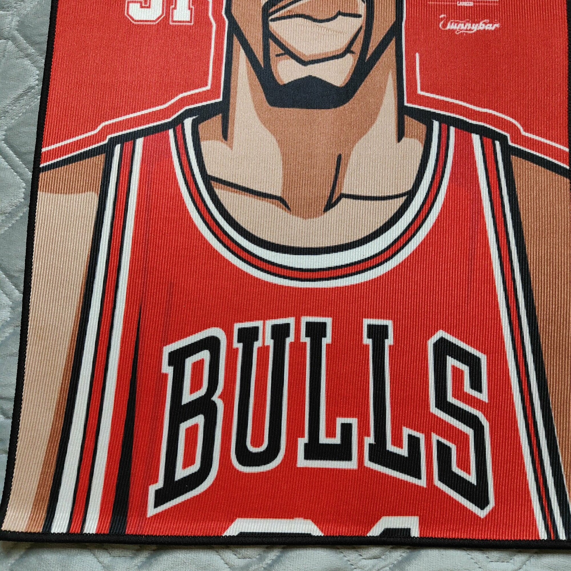 Коврик 50x80 см nba chicago bulls безворсовый ковёр Denis Rodman - фотография № 4