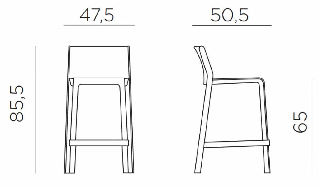 Стул пластиковый полубарный Trill Stool Mini коричневый