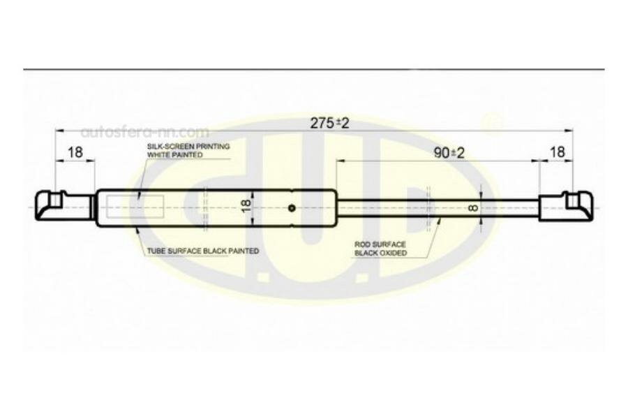 GUD GGS020124 амортизатор багажника AUDI 80 80 QUATRO (898A) 09/86-09/91 420N L275/90MM