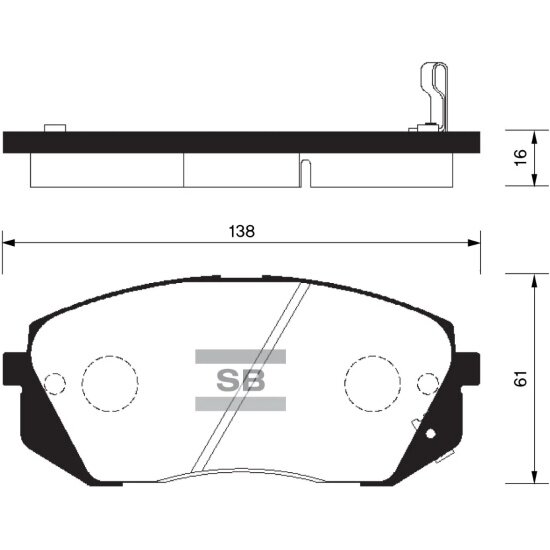 Колодки тормозные передние Sangsin Brake для Hyundai ix35 / Kia Sportage III, SP1196, 4 шт