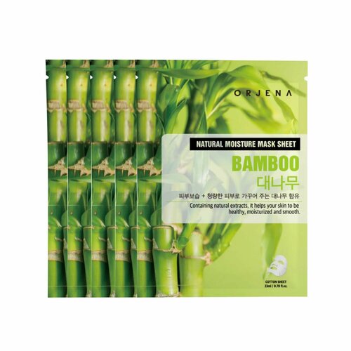 ORJENA Тканевая маска для лица с бамбуком Natural Moisture Mask Sheet Bamboo (5 шт)