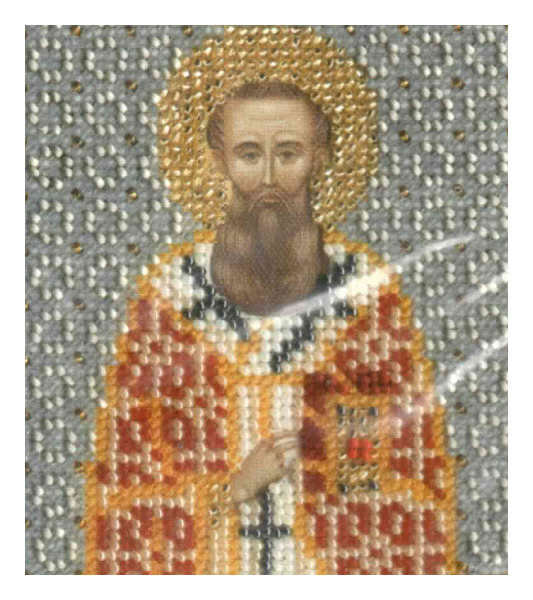 Набор для вышивания бисером чаривна мить Икона Св. Григория Богослова, с нанесенным рисунком, 9*11см