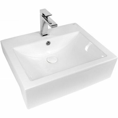 Раковина Bond Cube, встраиваемая, 55 см, с переливом, цвет белый, S11-540