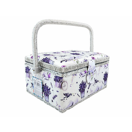 ШКАТУЛКА ДЛЯ РУКОДЕЛИЯ ELF-LAVANDA 24х13х18 см 2 отделения белыйсиреневый 2990₽