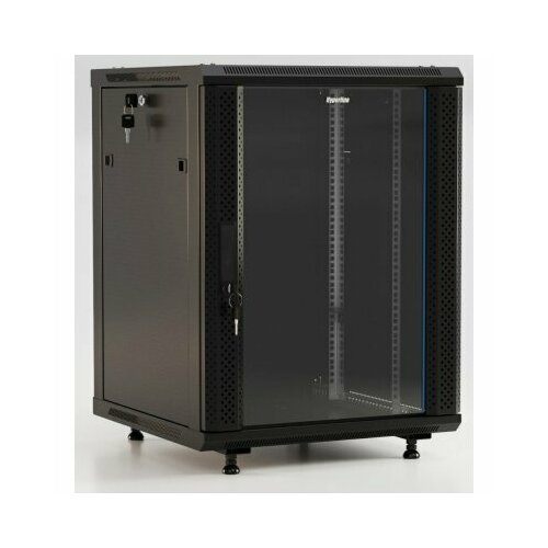 Телекоммуникационный шкаф Hyperline TWB-FC-1266-GP-RAL9004 hyperline шкаф настенный 19 дюймовый 22u twb fc 2266 sr ral9004