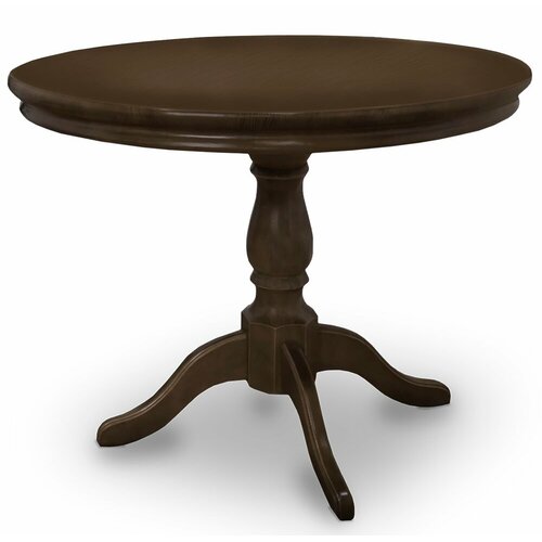 Стол обеденный круглый на кухню из натурального дерева; размер 80(110)*80; цвет венге