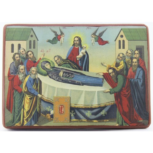 Икона Успение Божией Матери, деревянная иконная доска, левкас, ручная работа (Art.1709Mм)