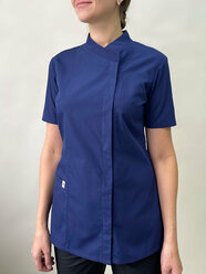 Туника синяя медицинская, поварская рабочая / Блузка, рубашка. Размер 44