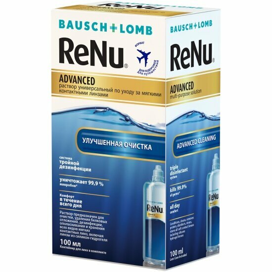 Раствор для контактных линз Bausch & Lomb Bausch&Lomb ReNu Advanced, 100 мл