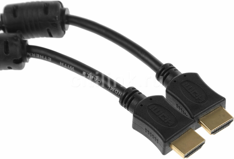 Кабель соединительный аудио-видео PREMIER HDMI (m) - HDMI (m) , ver 1.4, 10м, GOLD, ф/фильтр, черный [5-813]