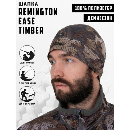 фото Шапка-бини remington для мужчин, размер l/xl, коричневый, серый