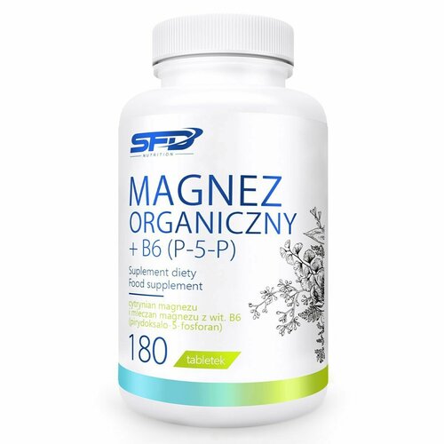 SFD, Magnez Organiczny +B6, 180 таблеток: магний+В6