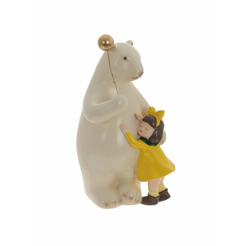 Игрушка декоративная "Девочка с медведем", 12x13x21 см