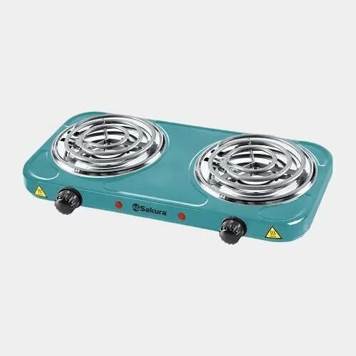 Плитка электрическая Sakura ПЭ-03BL 2конфоркиспираль 145145мм 217500₽