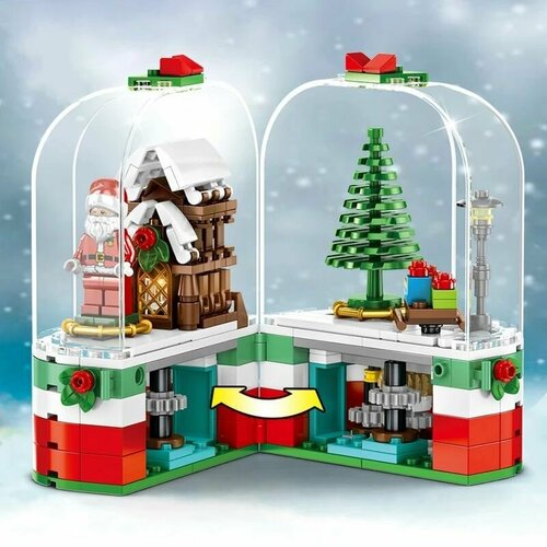 Конструктор новогодний с LED-подсветкой и звуком/ Конструктор рождественский домик/ Лего Дед Мороз forango blok конструктор с подсветкой для детей от 9 до 18 лет