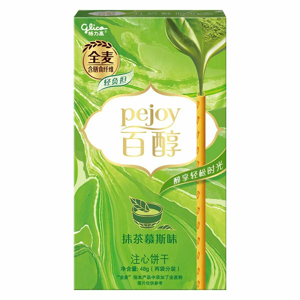 Бисквитные палочки Glico Pocky Pejoy Matcha Mousse со вкусом мусса матча (Китай), 48 г