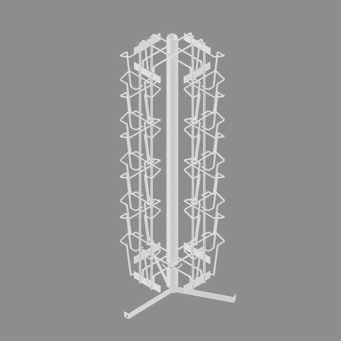 Буклетница вращающаяся для печатной продукции, настольная, 20 карманов А5, 29,6x30,1x79,4 см, цвет белый