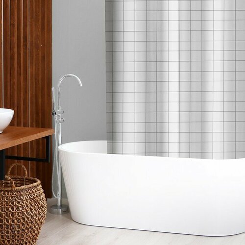 SAVANNA Штора для ванной SAVANNA «Квадро», 180×180 см, EVA, цвет белый