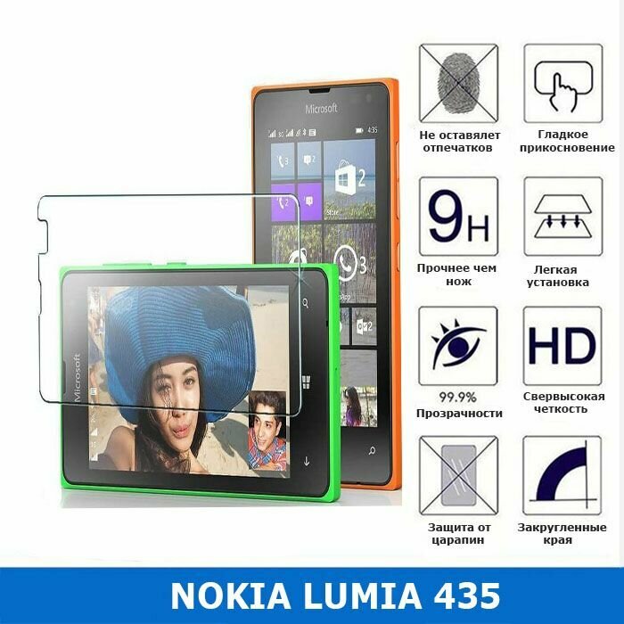 Защитное стекло для Nokia Lumia 435 0.3 мм