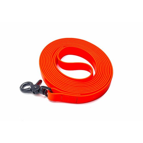 Поводок из биотана оранжевый 2,4-2,7 мм х 19 мм карабин рычажный черный 2 м