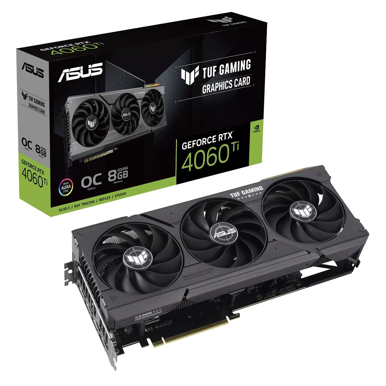 Видеокарта ASUS GeForce RTX 4060 Ti TUF Gaming OC 8GB (TUF-RTX4060TI-O8G-GAMING) (90YV0J50-M0NA00)