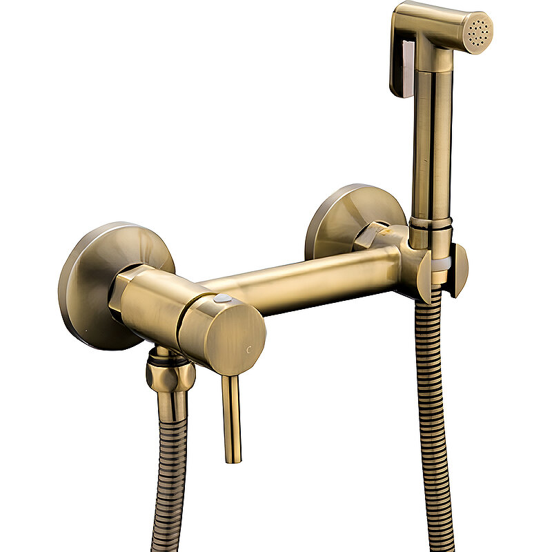 Смеситель для биде Haiba (HB5510-4) с гигиеническим душем, бронзовый