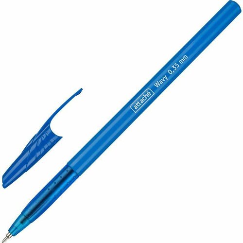Ручка шариковая Attache Wavy (0.35мм, синий цвет чернил), 36шт.
