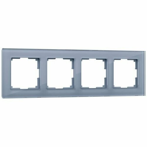 рамка 1п werkel wl01 frame 01 favorit Favorit WL01-Frame-04 /W0041115серый , стекло Рамка на 4 поста