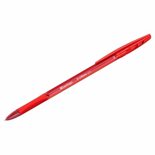 Ручка шариковая Berlingo Tribase grip (1мм, красный цвет чернил) 50шт. (CBp_10973)