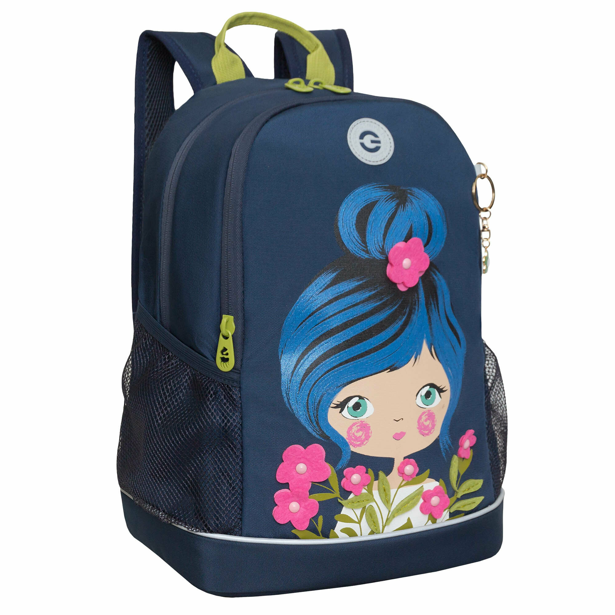 Рюкзак школьный GRIZZLY с карманом для ноутбука 13", жесткой спинкой, двумя отделениями, для девочки RG-363-3/1