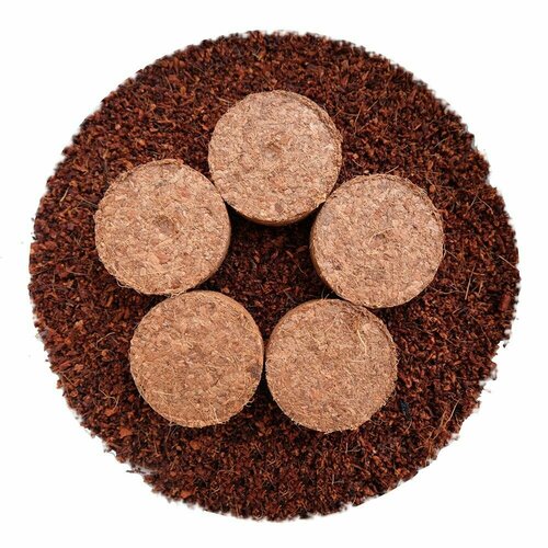 DECOTOP Coco Coir S Tab - Субстрат из оболочки кокосового ореха, 1-5 мм, 200 г/0.4 4 л