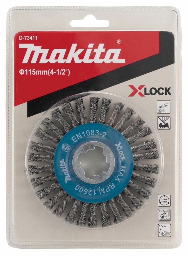 Щетка проволочная дисковая X-LOCK (115 мм толщина проволоки 05 мм) Makita D-73411