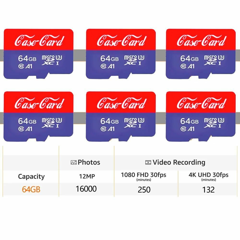 Карта памяти для домофона / флешка для видеодомофона 64 гб MicroSDXC U3 V30 UHS-1