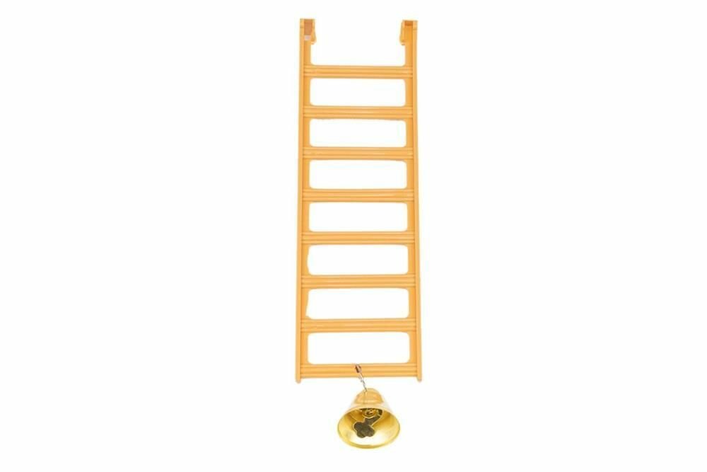 HOMEPET Лесенка для птиц с колокольчиком пластиковая бежевая 5 см х 185 см