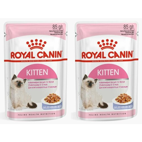корм для котят royal canin роял канин kitten instinctive от 4 до Royal Canin Влажный корм для котят в возрасте до 12 месяцев Kitten, желе, 85 г, 2 шт