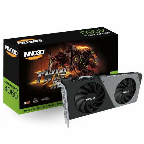 Видеокарта INNO3D RTX4060 TWIN X2 8GB GDDR6 128-bit DPx3 HDMI 2FAN RTL 4779400₽