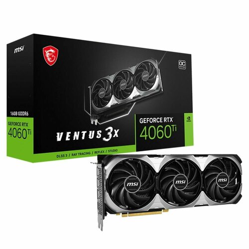 Видеокарта MSI GeForce RTX 4060 Ti VENTUS 3X 16GB OC GDDR6 128-bit DPx3 HDMI ATX 3FAN RTL 5835400₽